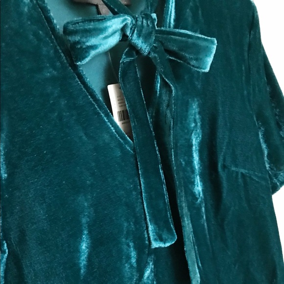 Anthropologie Velvet Tie Neck Top - Picture 7 of 8